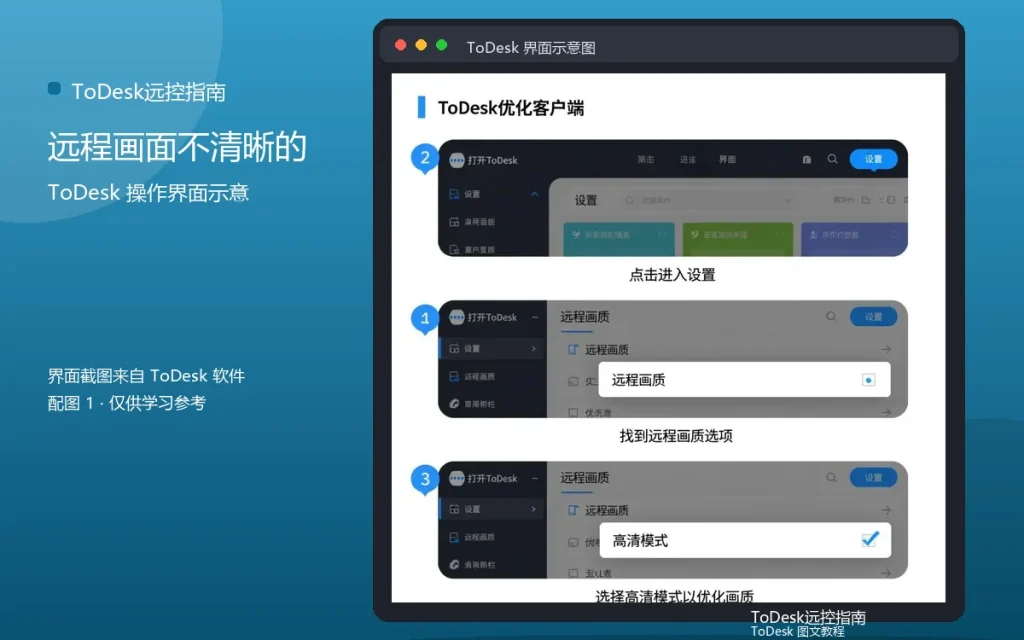 ToDesk画面模糊解决:远程画面不清晰的处理配图